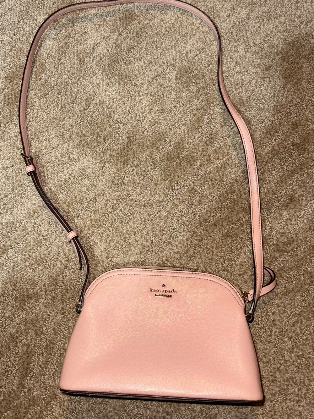 kate spade Blush Pink Pebbled Leather Crossbody Bag